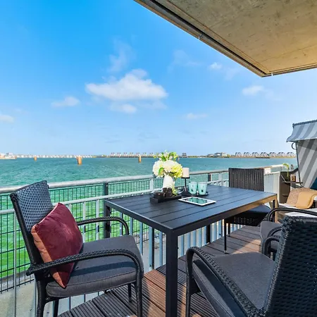 Admiralslounge- Eg, Infrarotsauna, Grosse Dusche, Terrasse, Blick Auf Hafenbecken Olpenitz