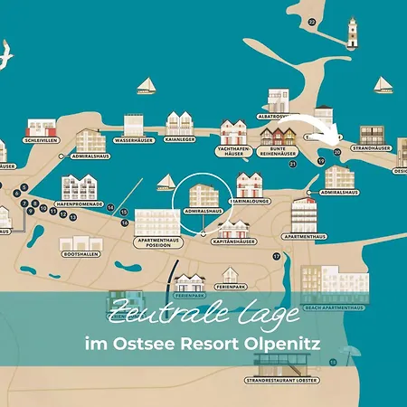 Admiralslounge- Eg, Infrarotsauna, Grosse Dusche, Terrasse, Blick Auf Hafenbecken